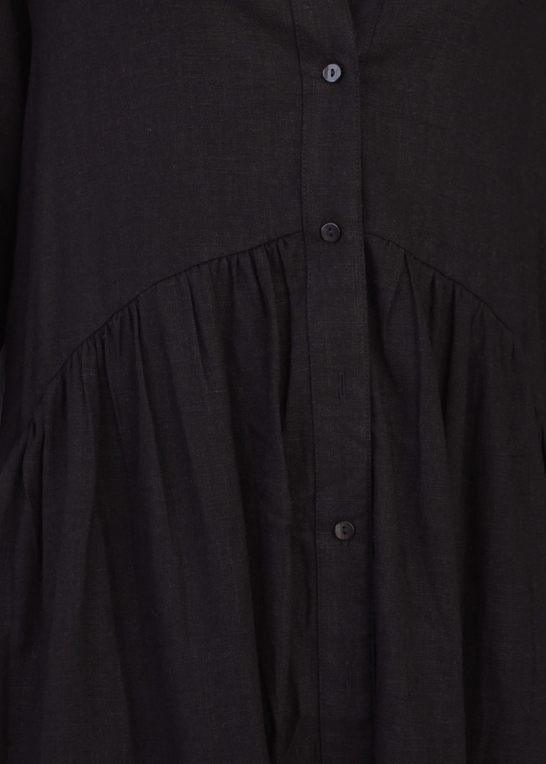 Avoca Linen Tunic Dress - Black