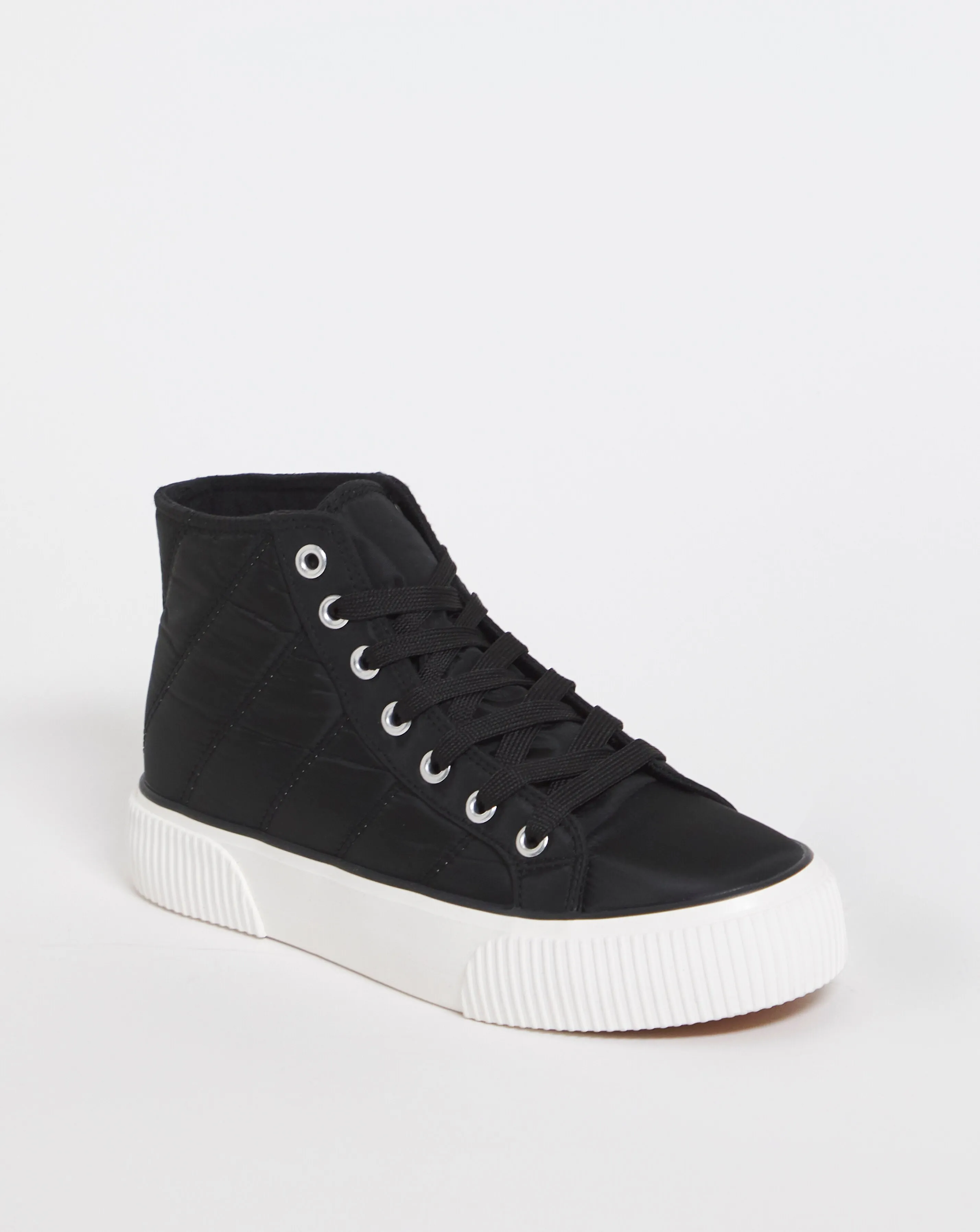 Ayla Quilted Hi Top Trainers Wide E Fit | Simply Be