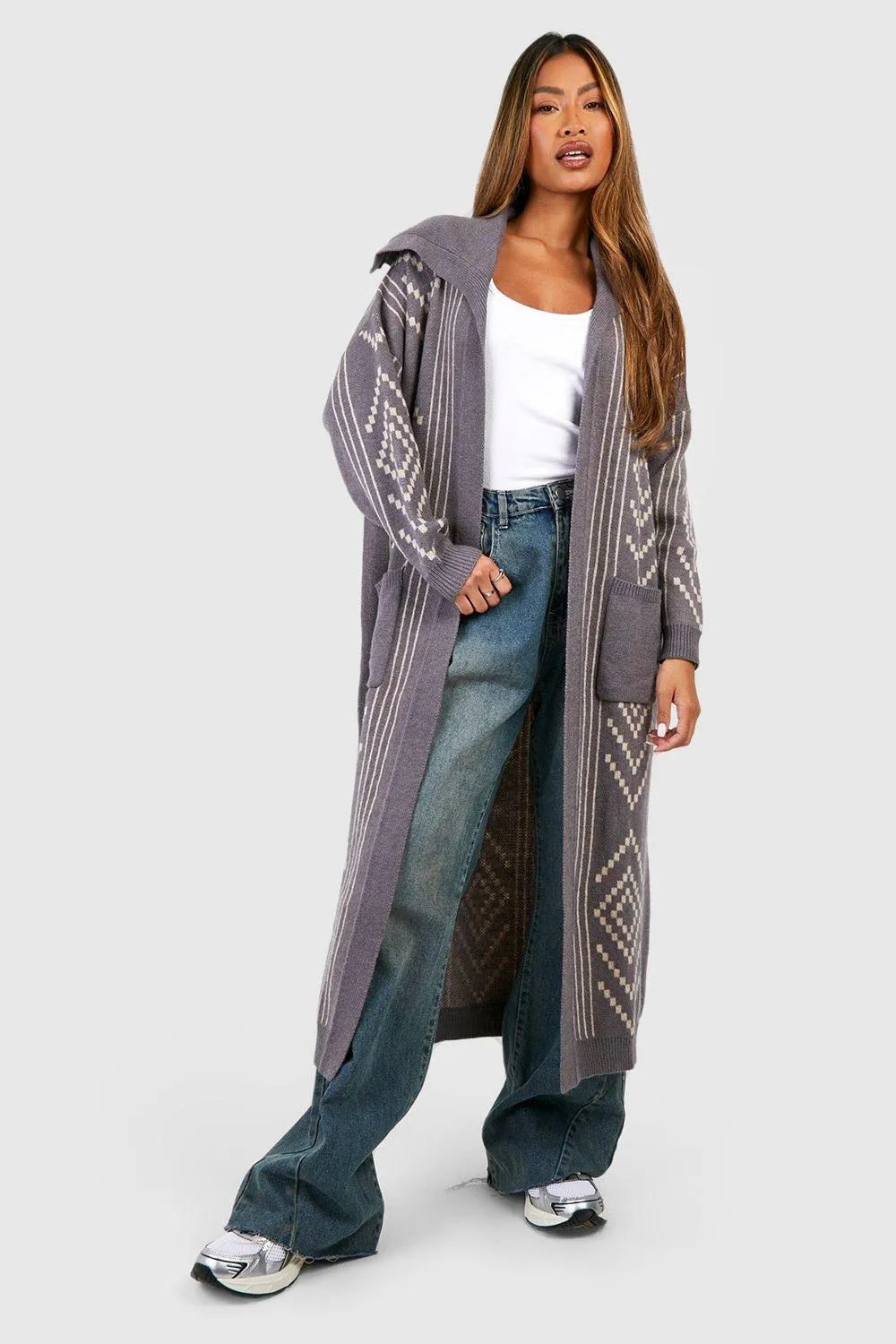 Aztec Print Midi Cardigan