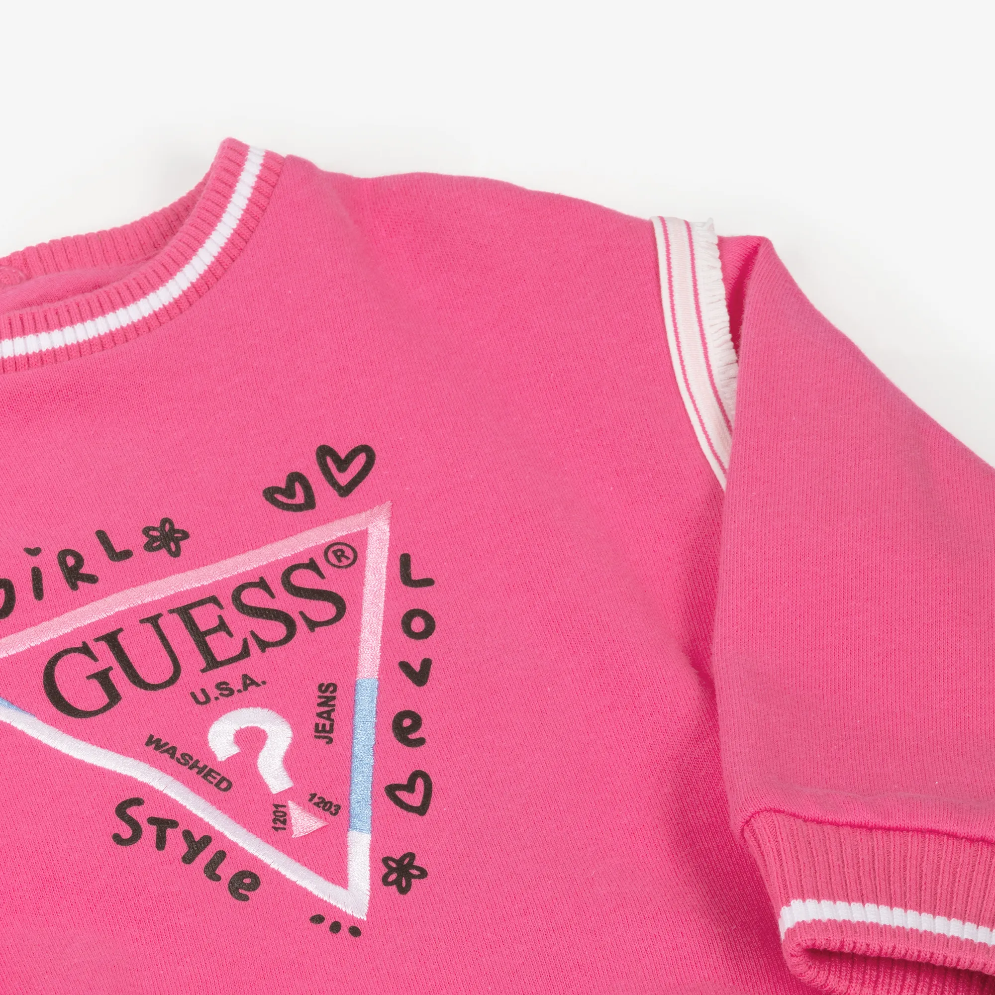 Baby Girls Pink Cotton Triangle Tracksuit
