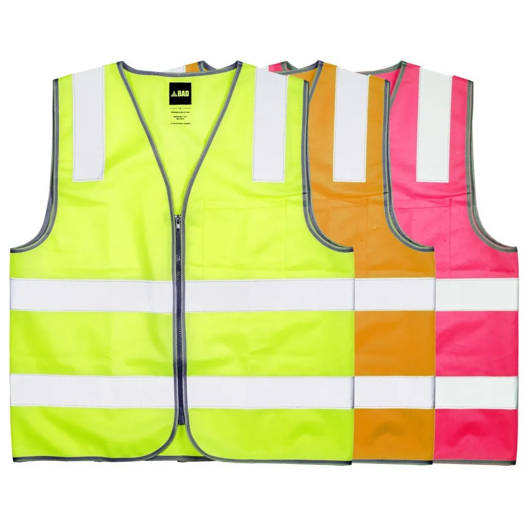 BAD HI-VIS DAY/NIGHT ZIP SAFETY VEST
