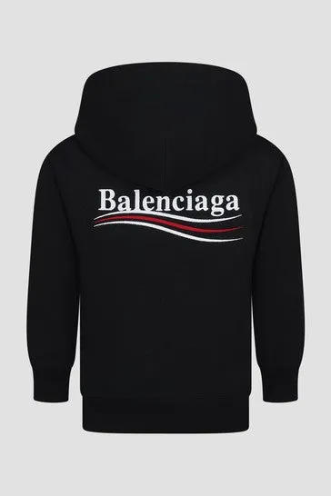 Balenciaga Kids Hoodie Classic in Black/White