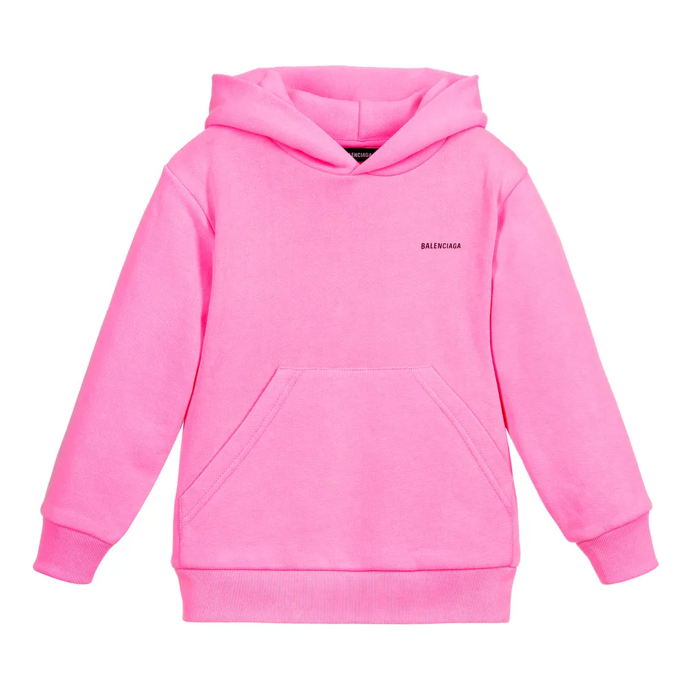 Balenciaga Kids Hoodie Classic in Bubble Gum/Black