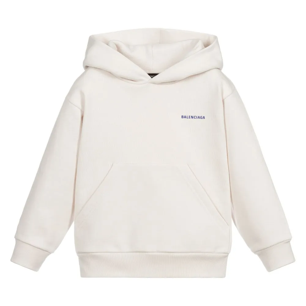 Balenciaga Kids Hoodie Classic in Chalky White/Blue