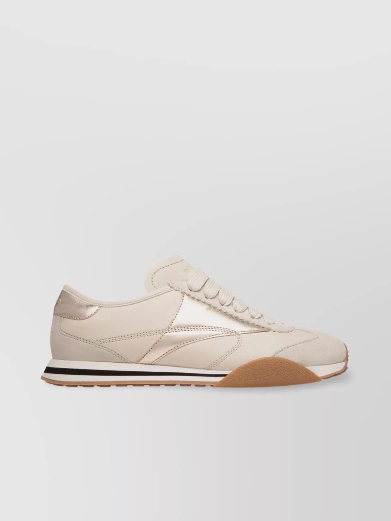 Bally   Low top sneakers in beige/gold-tone calf leather