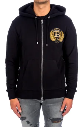 Balmain Zipped Hoodie W/badge | Credomen