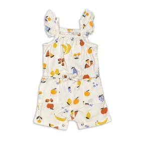 Bamboo Sleeveless Ruffle Romper (Fruit Salad Print)