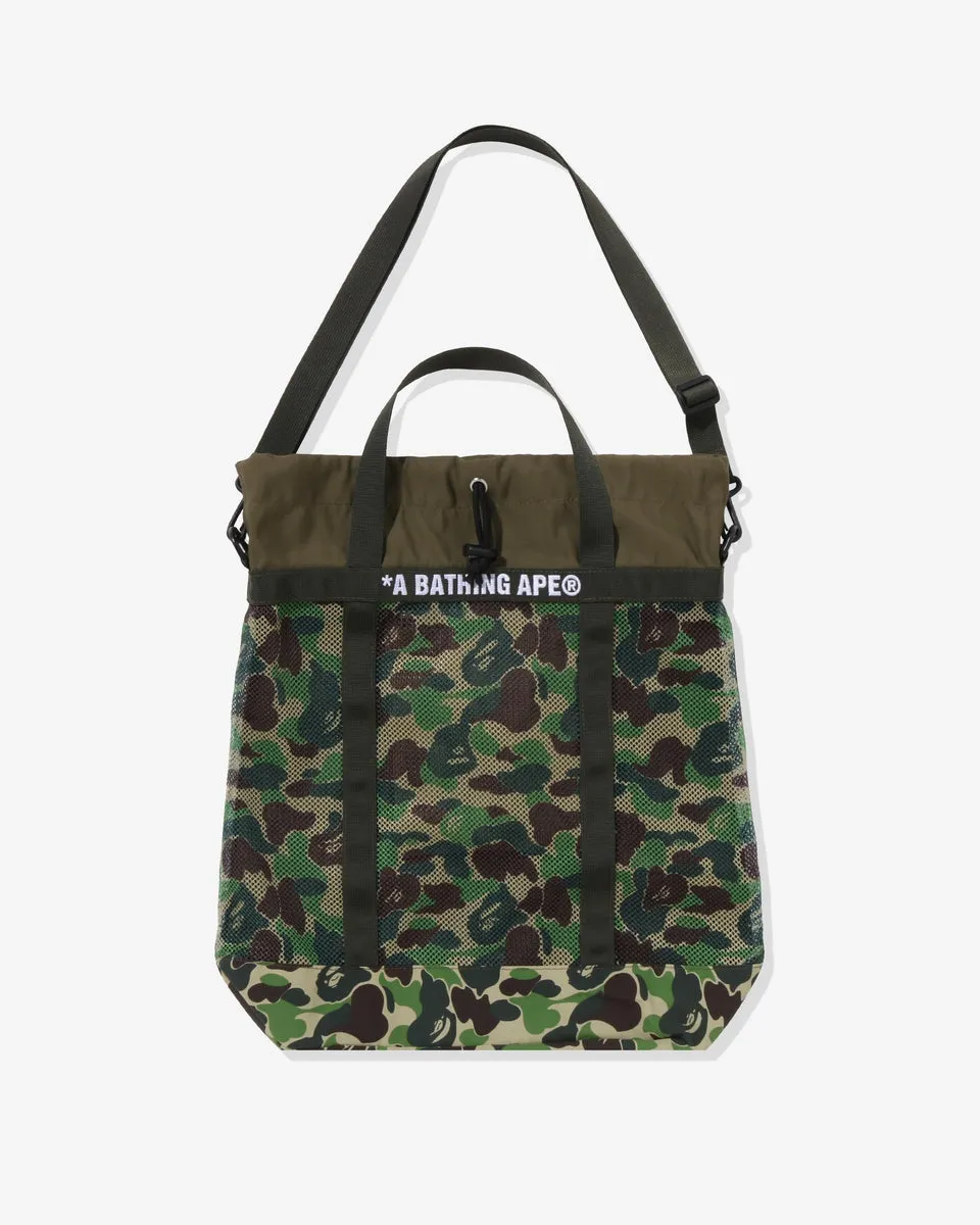 BAPE ABC CAMO MESH TOTE BAG