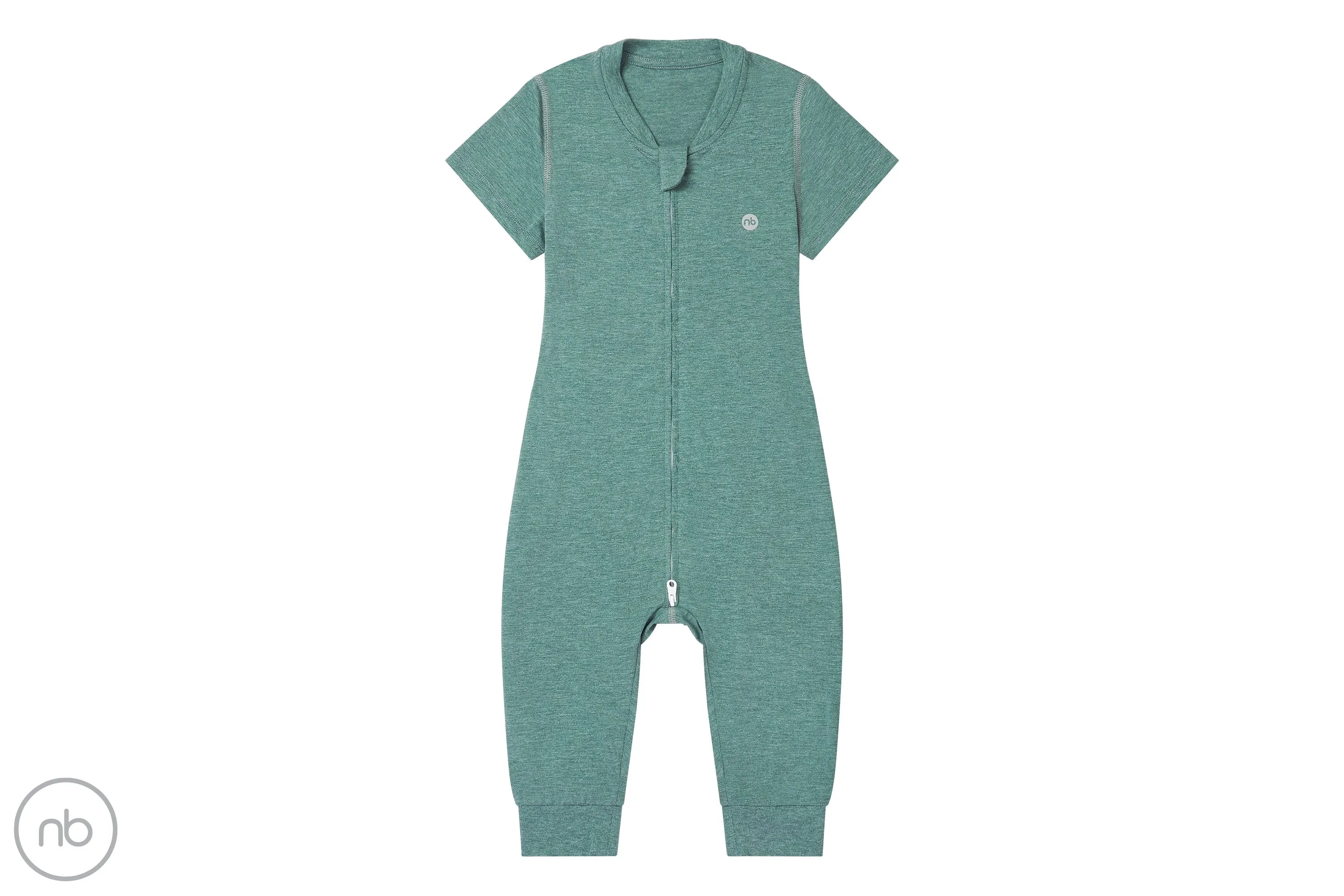 Basics Short Sleeve Romper (Bamboo) - Misty Moss