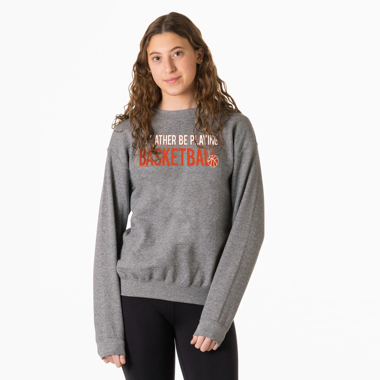 Basketball Crewneck Sweatshirt - I'd Rather Be Playing Basketball 