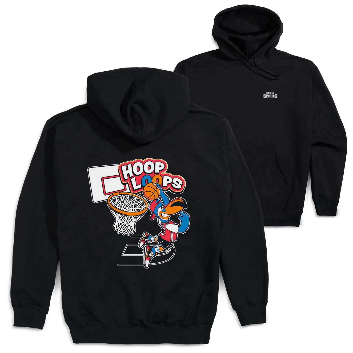 Basketball Hooded Sweatshirt - Hoop Loops (Back Design) 