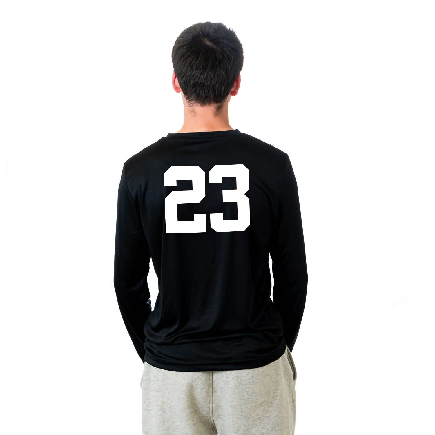 Basketball Long Sleeve Tech Tee - Baxter The Basketball Dog 