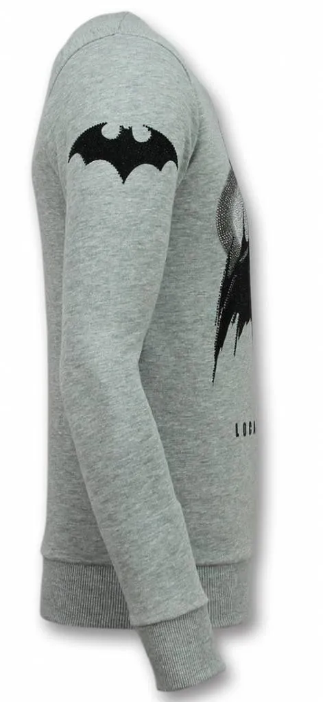 Batman Rhinestone Sweatshirt Men Grey |