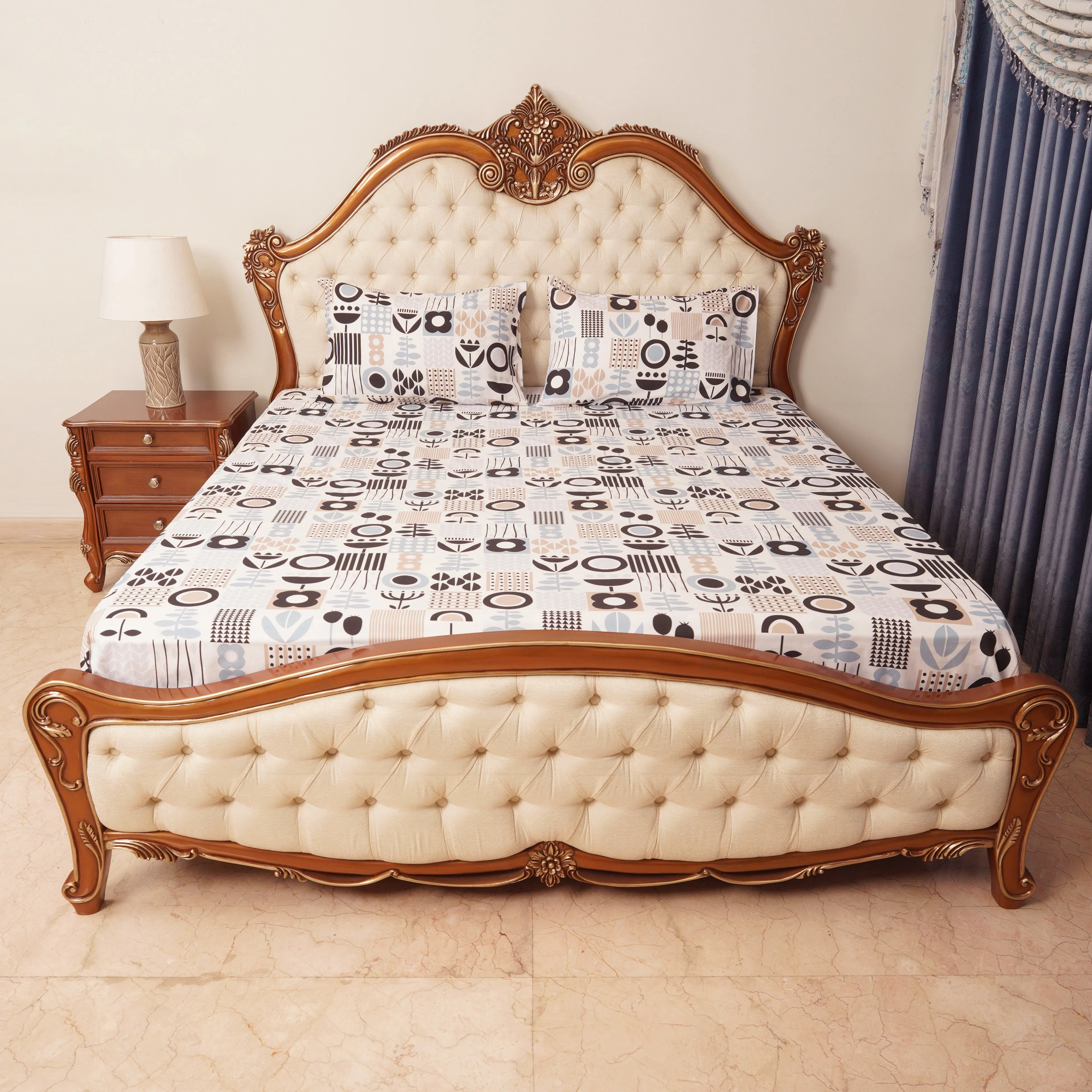 Bed Sheet - WHITE Multi (Single Size)