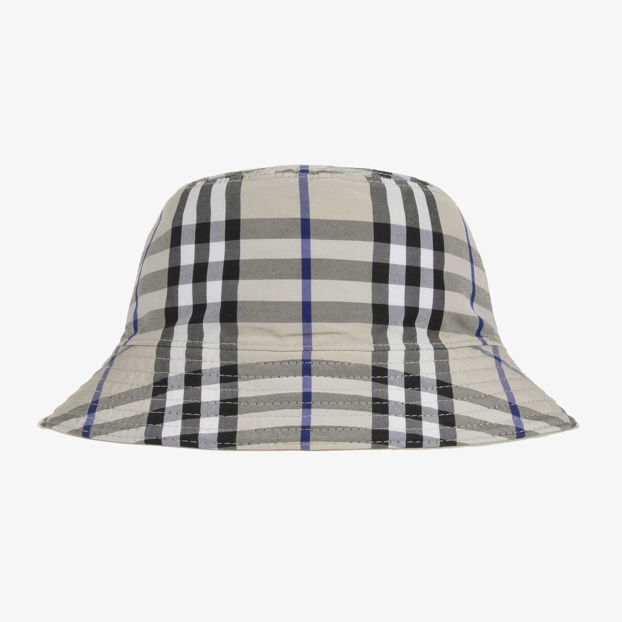 Beige & Check Reversible Bucket Hat