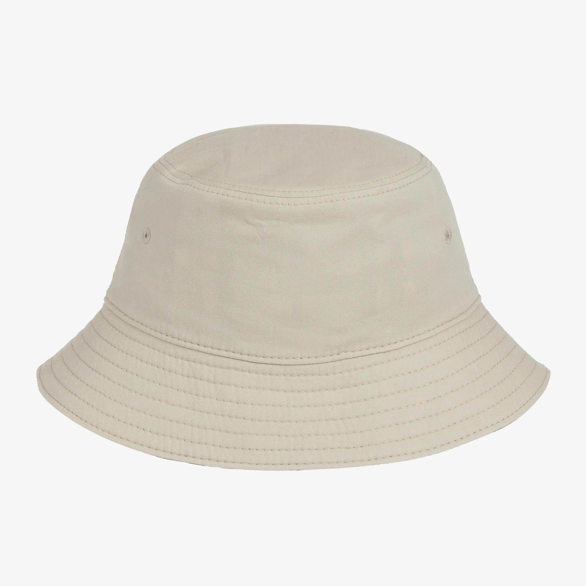 Beige & Check Reversible Bucket Hat