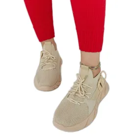 Beige lightweight sports sneakers by Faruz
