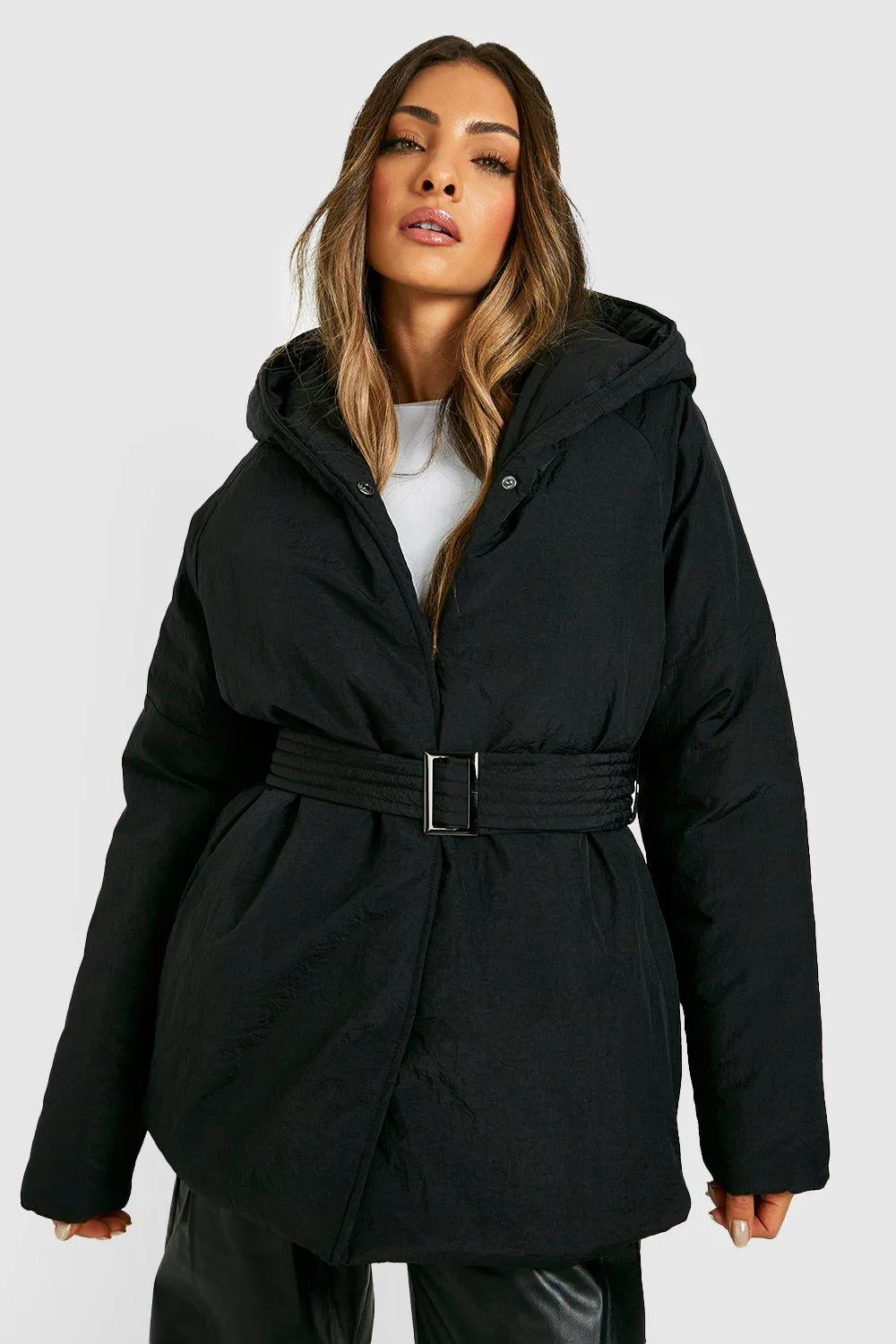 Belt Detail Puffer Jacket