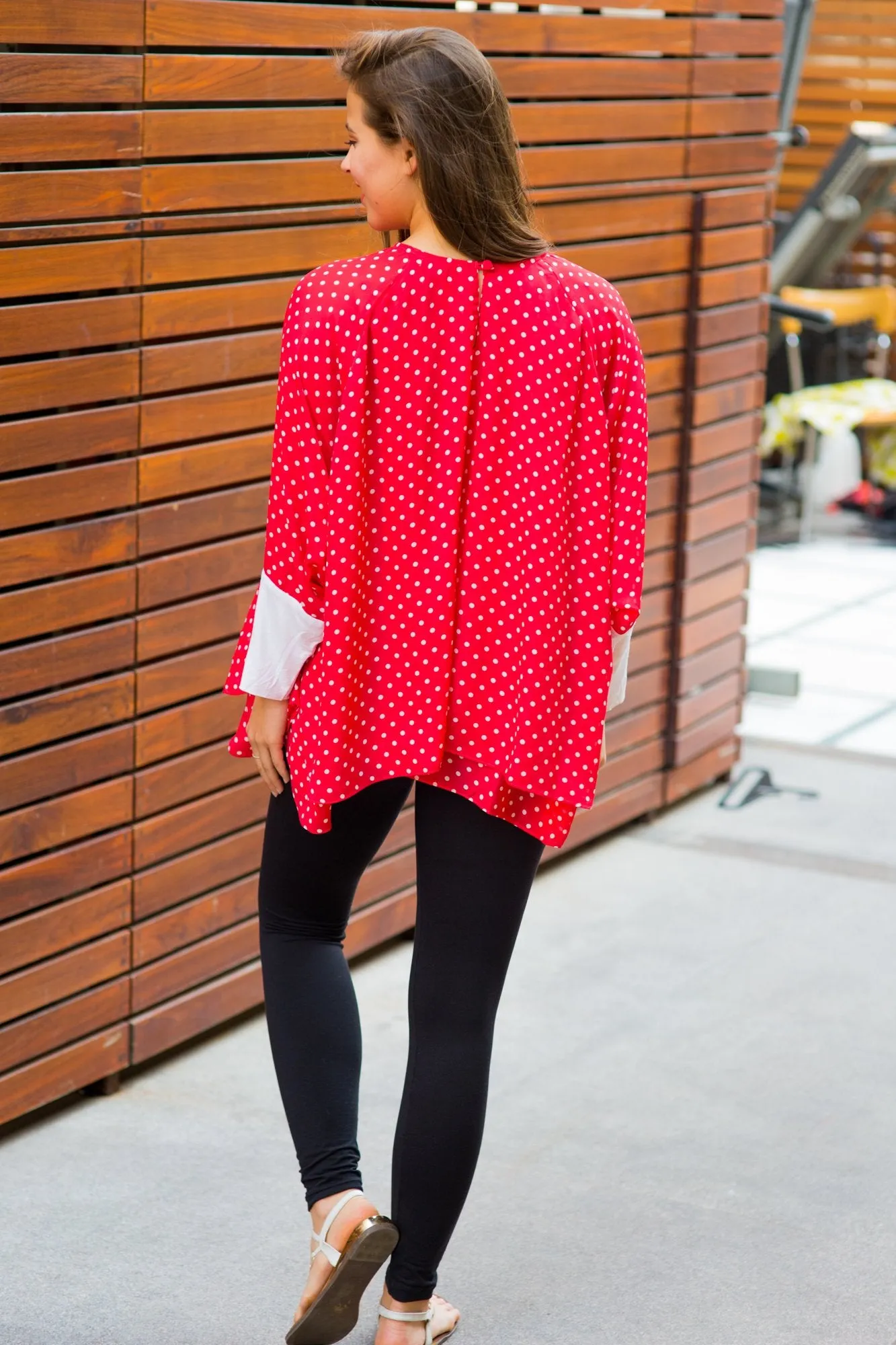 Berry Polka Layered Maternity Top