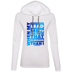 Bible Verse Ladies' Long Sleeve T-Shirt Hoodie - Lead Me To The Rock That Is Higher Than I ~Psalm 61:2~ Design 20