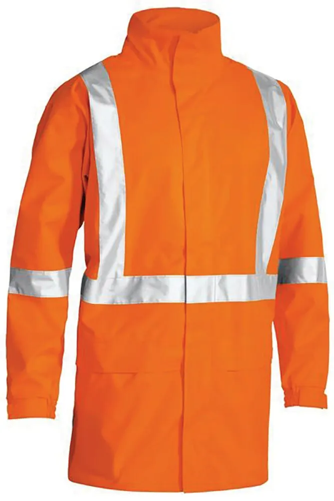 Bisley Workwear BJ6968T Rain Shell Jacket - X Taped - Hi Vis - Orange - XS