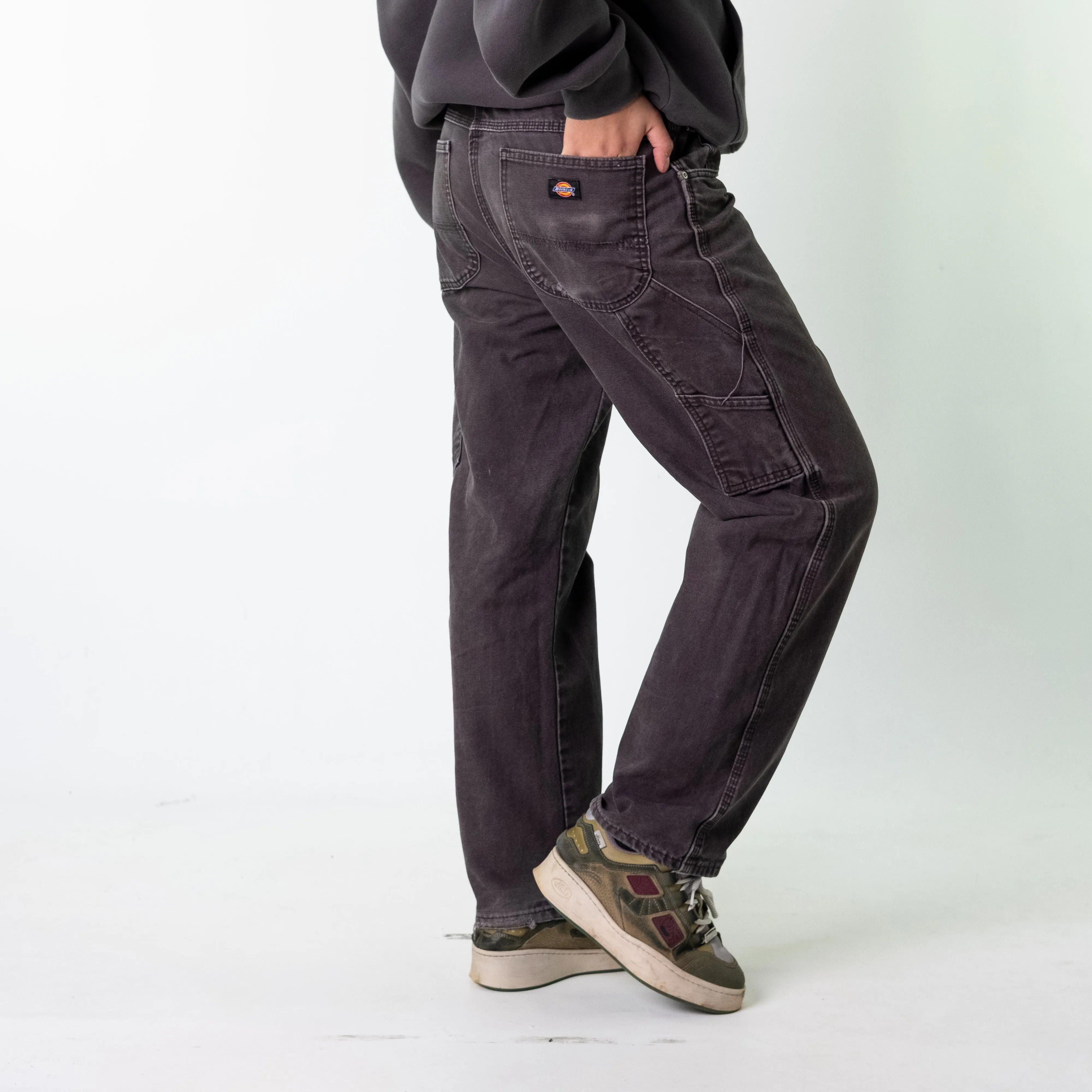 Black 90s Dickies  Cargo Skater Trousers Pants Jeans (34x30)