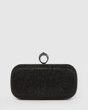 Black Becca Loop Handle Clutch Bag