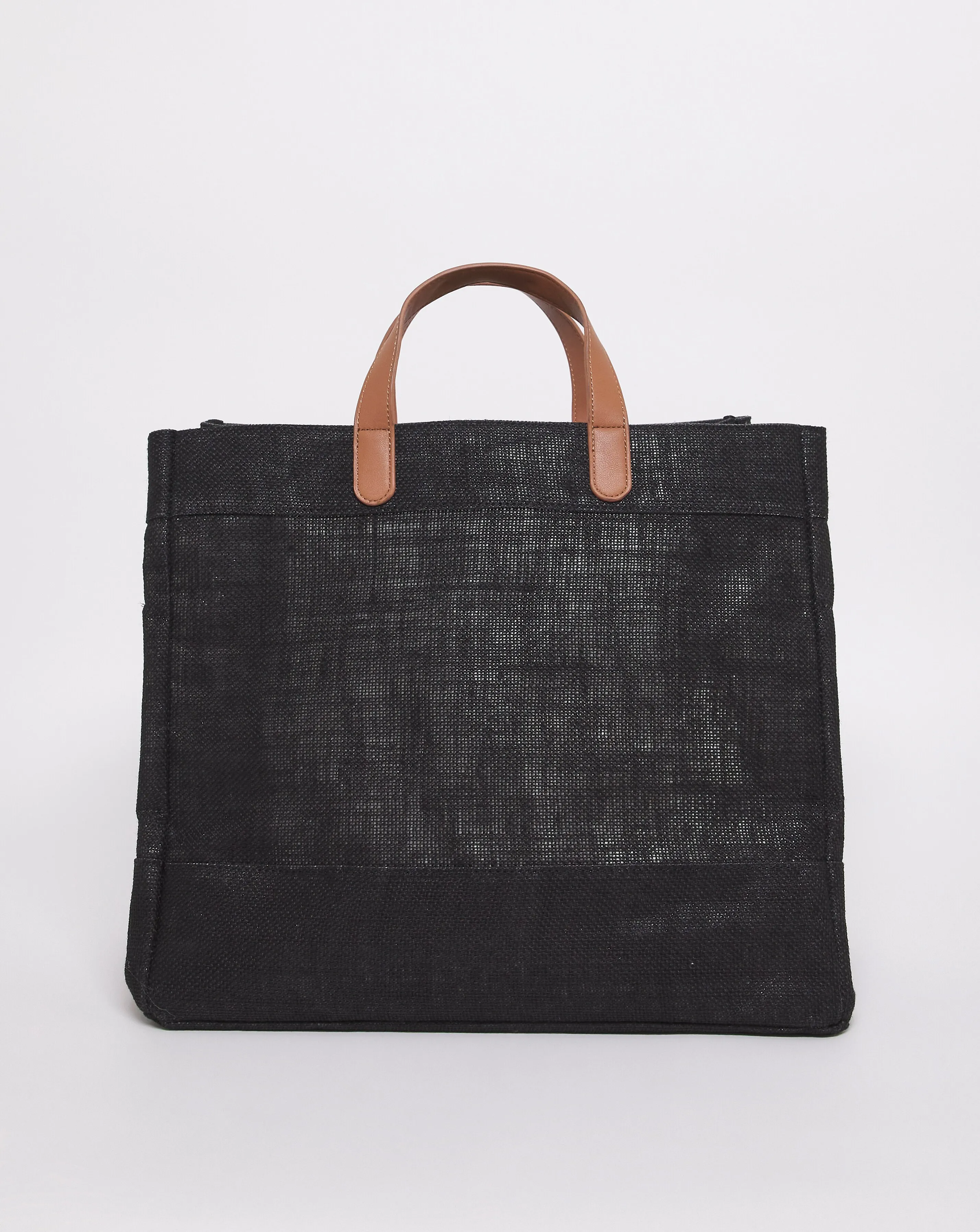 Black Canvas Structured Tote Bag | Simply Be