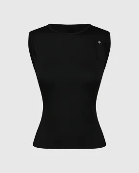 Black Charm Pocket Tank Top