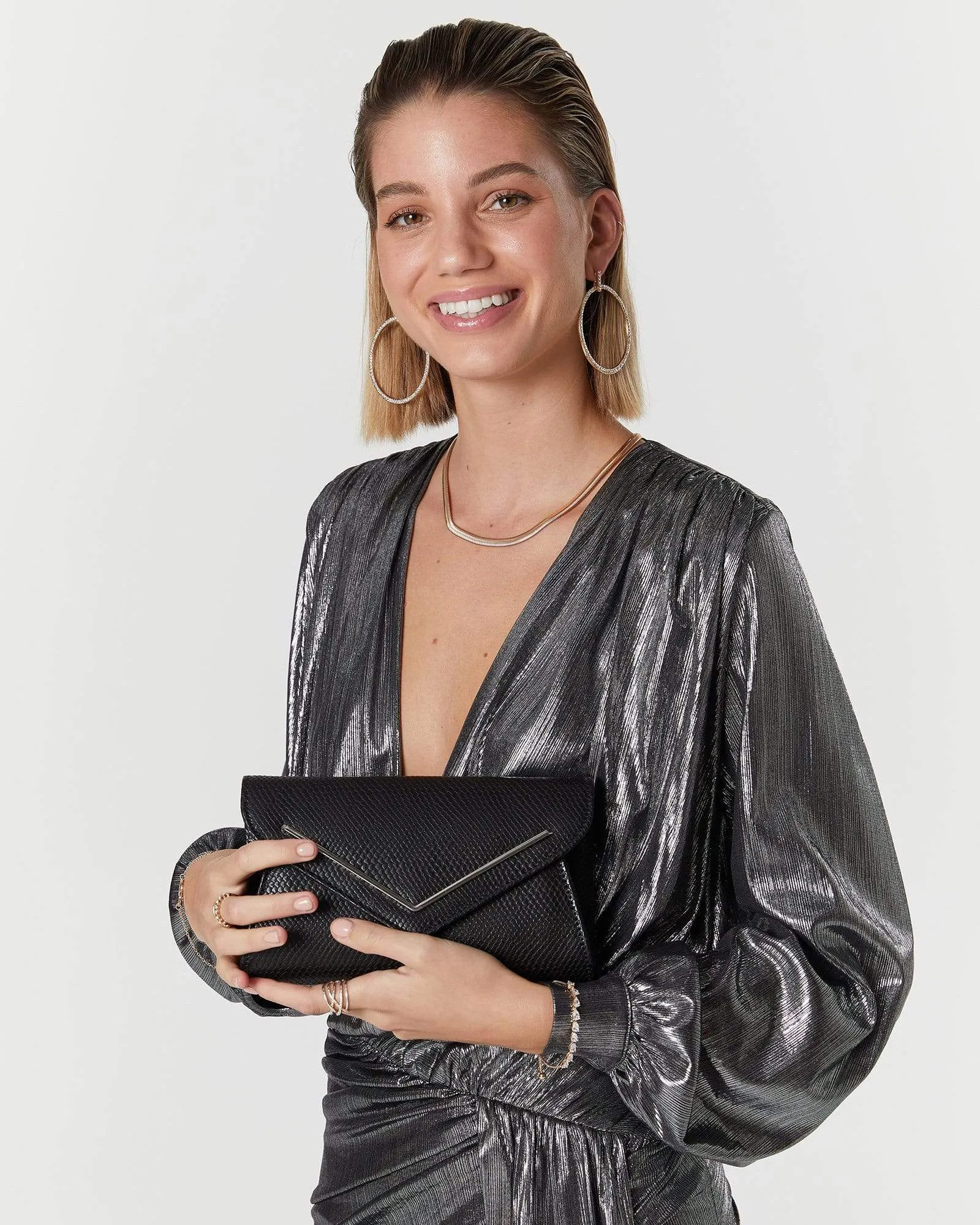 Black Clare Bar Clutch Bag