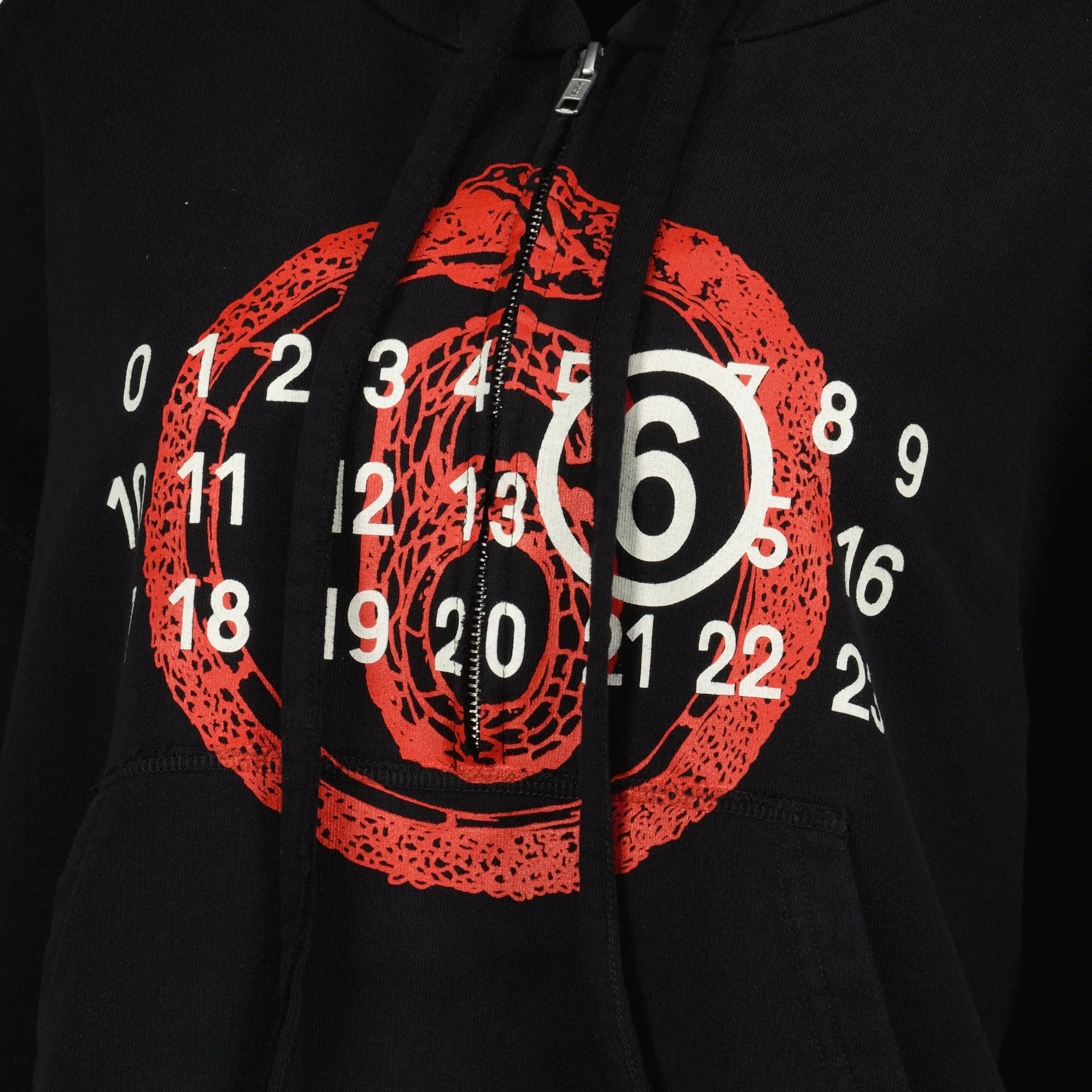 Black Hoodie with Red Snake Print