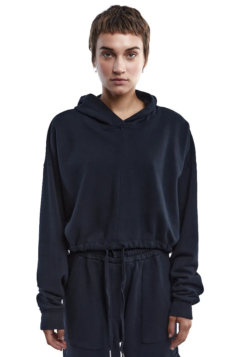 BLACK OVER FLEECE HOODIE