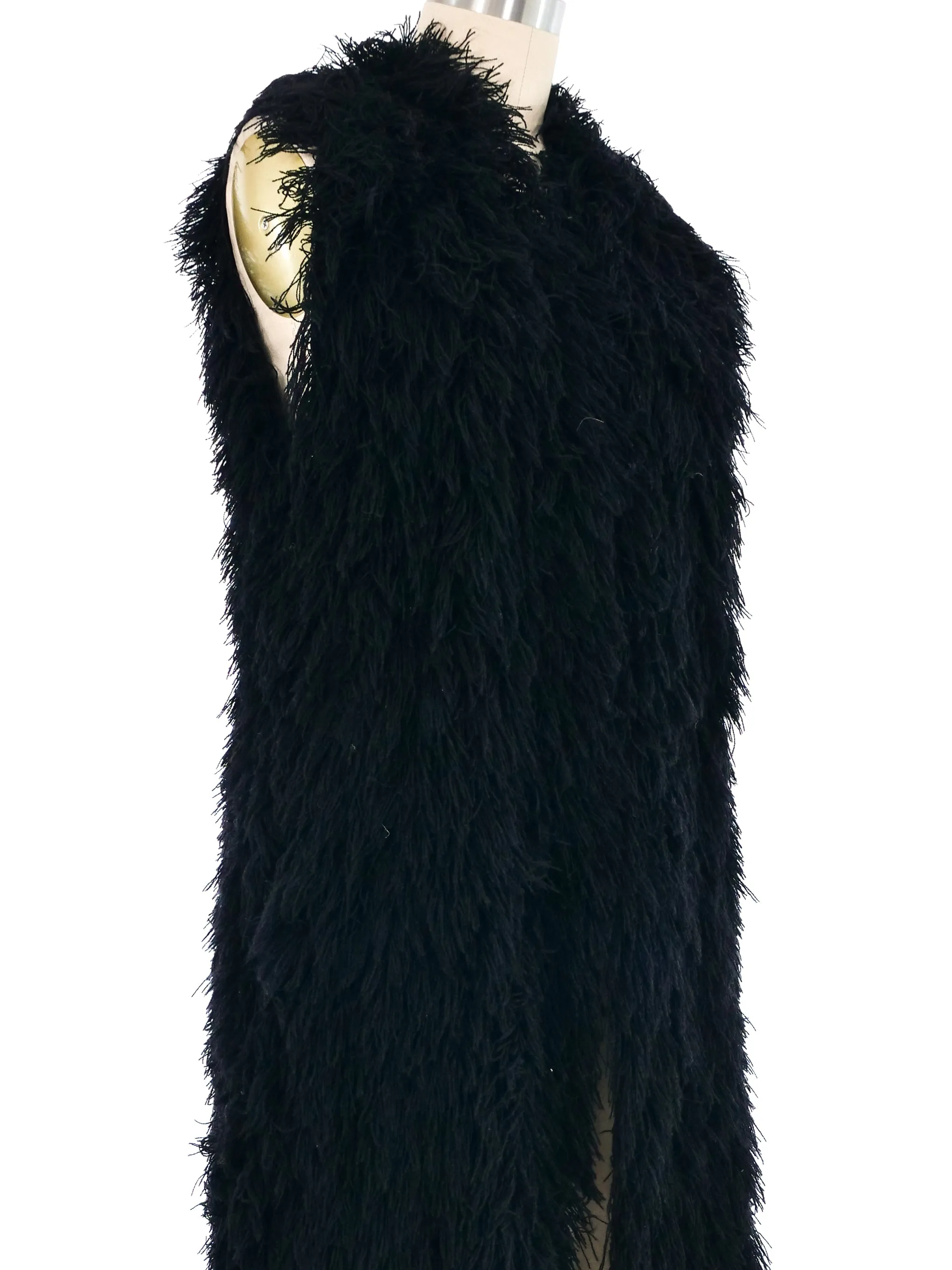 Black Shag Maxi Vest