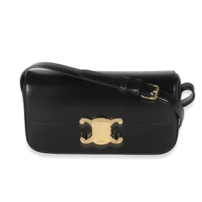 Black Shiny Calfskin Triomphe Shoulder Bag