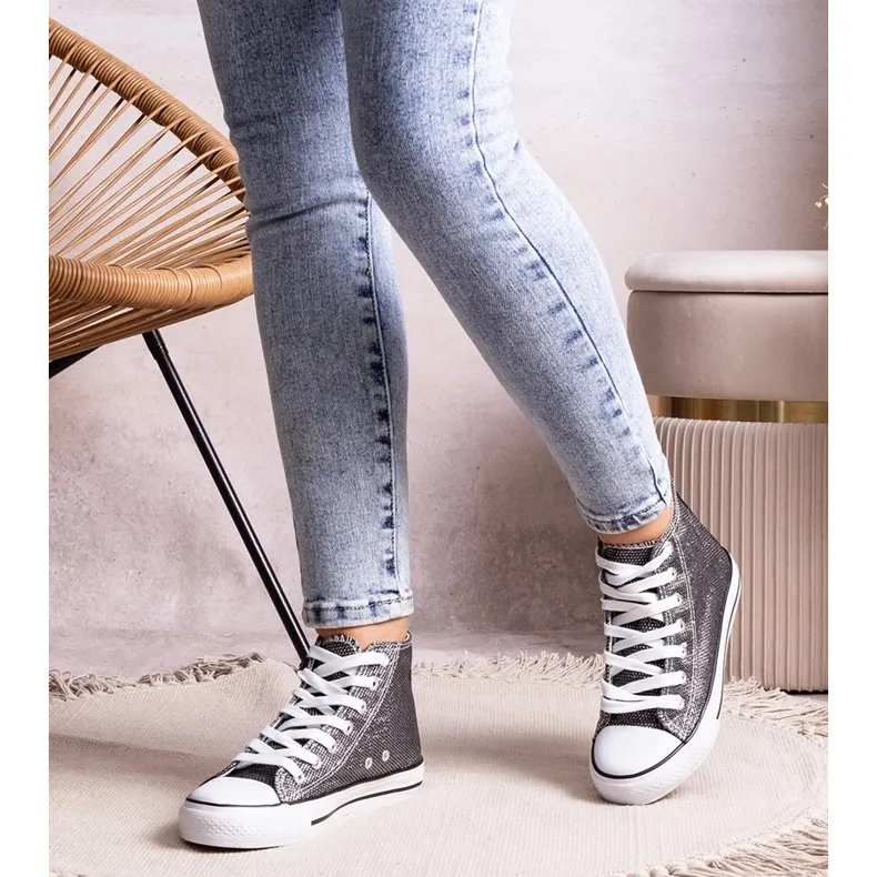 Black shiny high top sneakers Ranifali