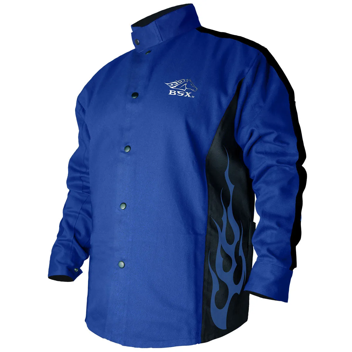 Black Stallion BXRB9C BSX Contoured FR Cotton Welding Jacket, Royal Blue & Black