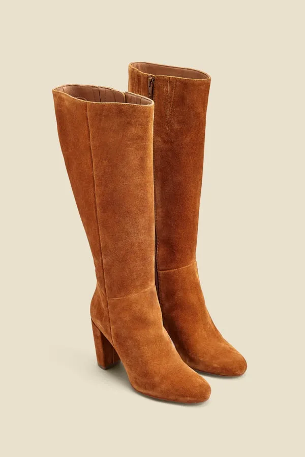 Blake Tan Suede Zip Knee High Boot