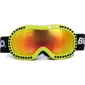 Bling2O Black Spike Lime Frame Ski Goggle