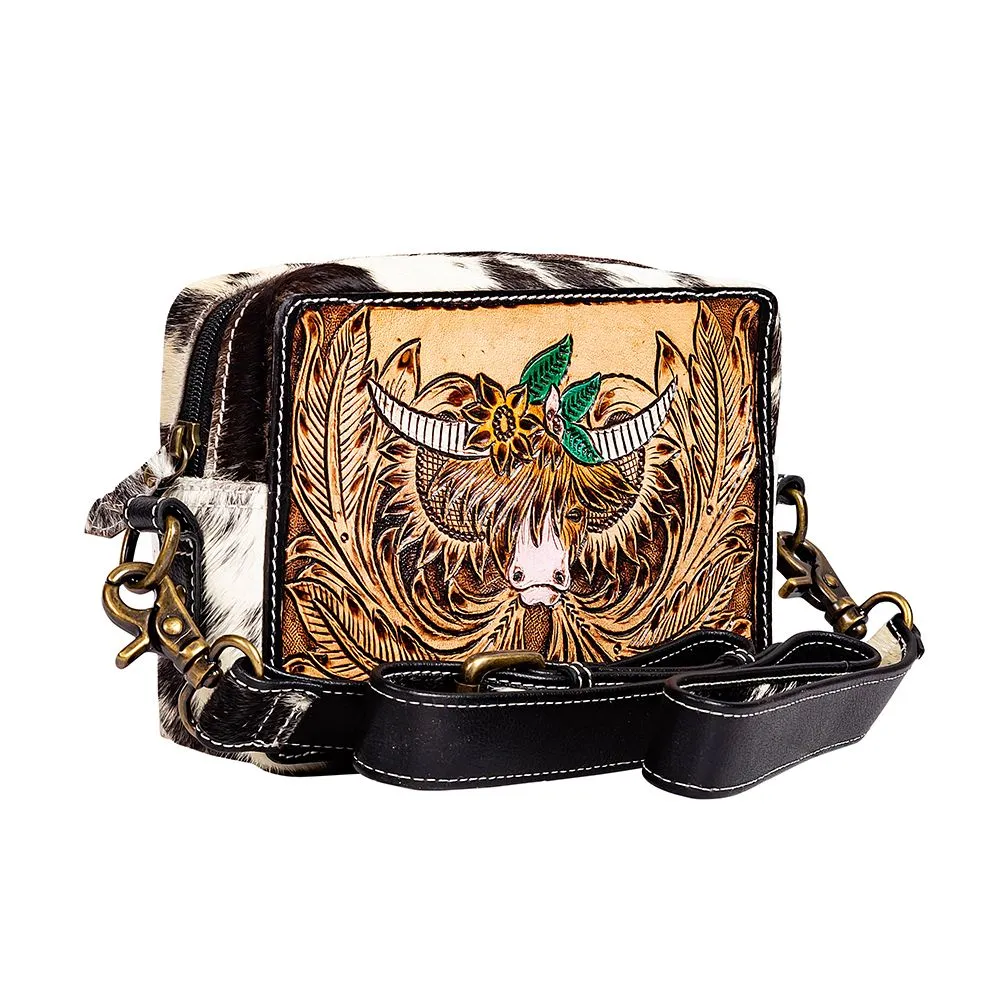 Bloomin' Steer Hand-tooled Leather Bag