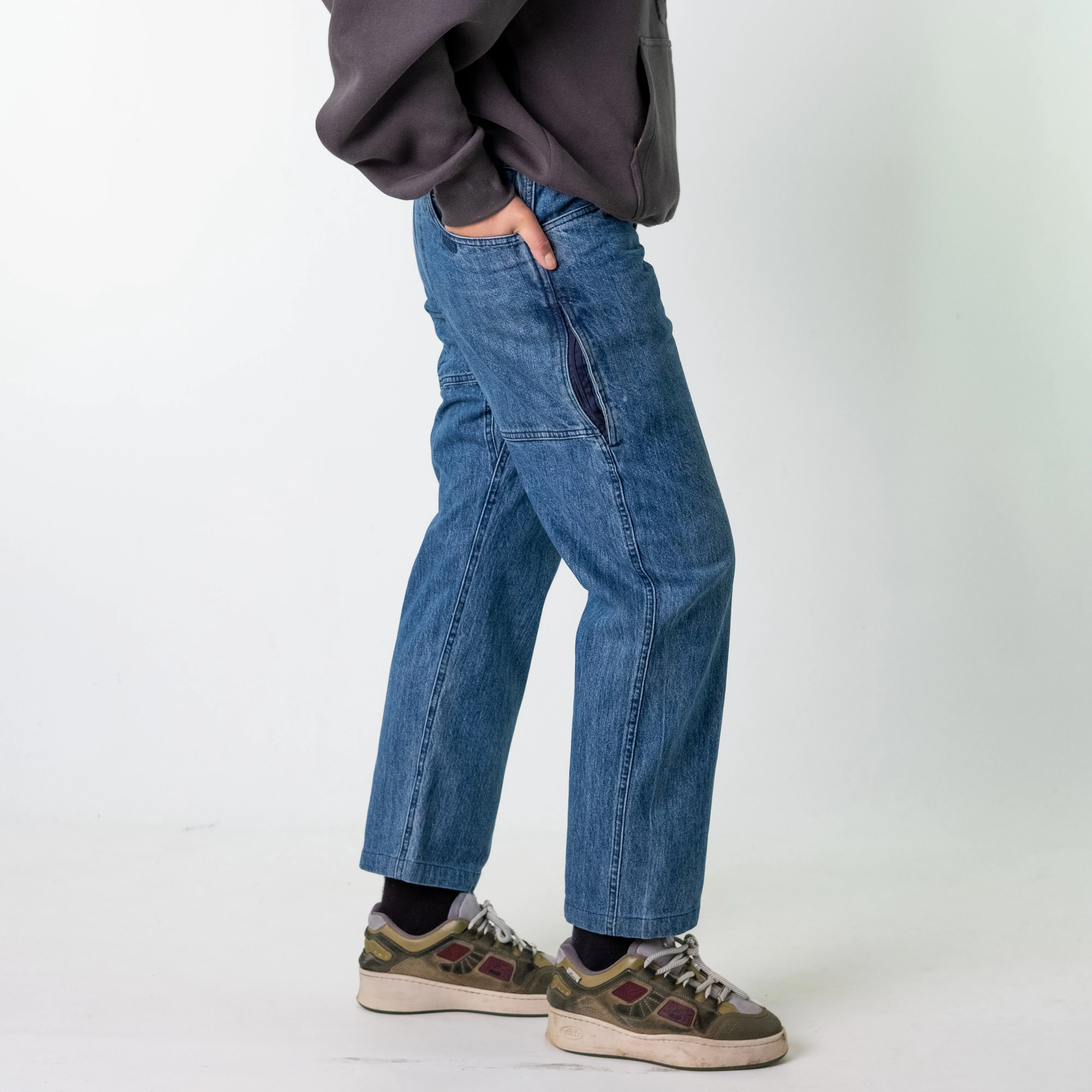 Blue Denim 90s Baggy Hip Hop EOTAC Cargo Skater Trousers Pants Jeans (30x30)