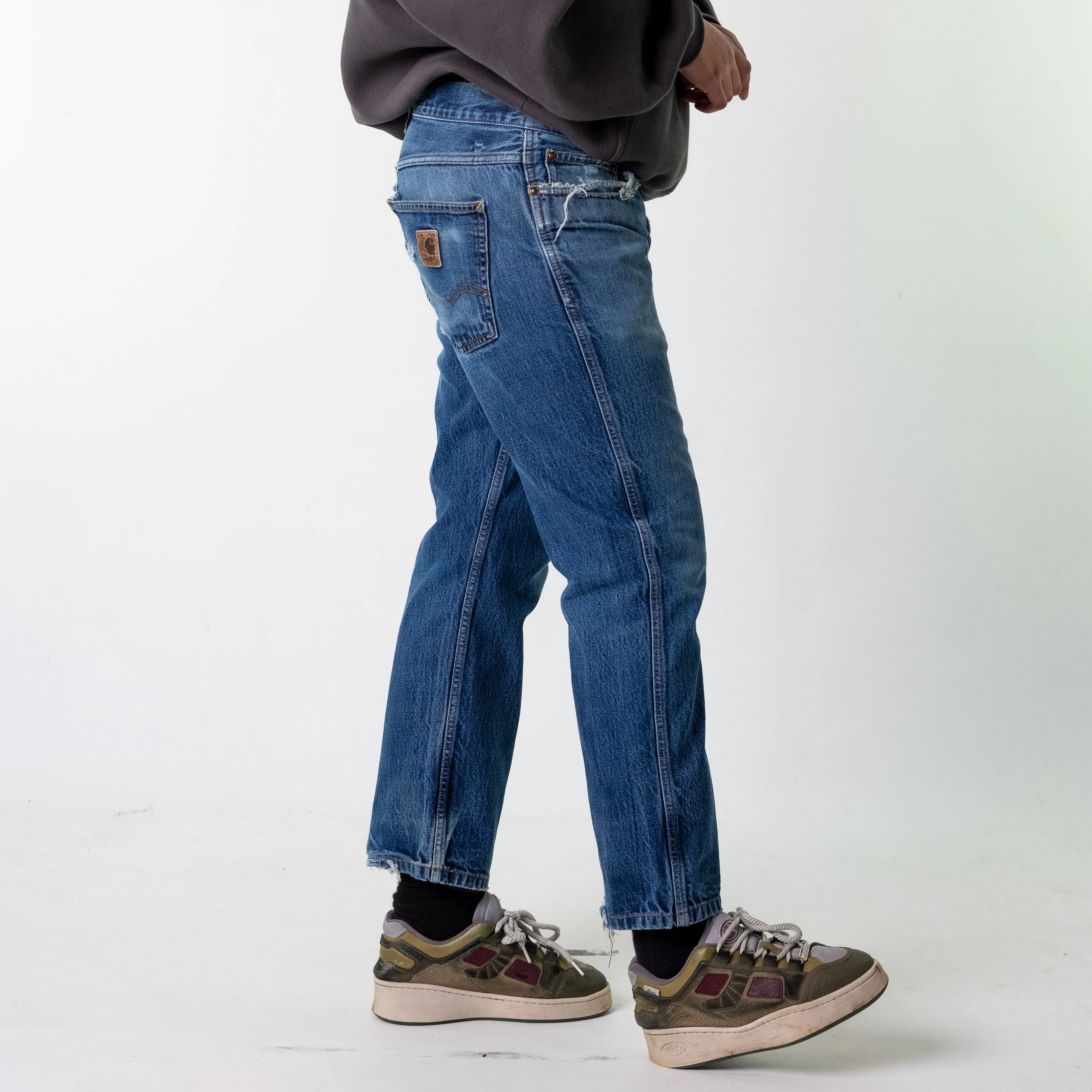 Blue Denim 90s Carhartt  Cargo Skater Trousers Pants Jeans (33x32)