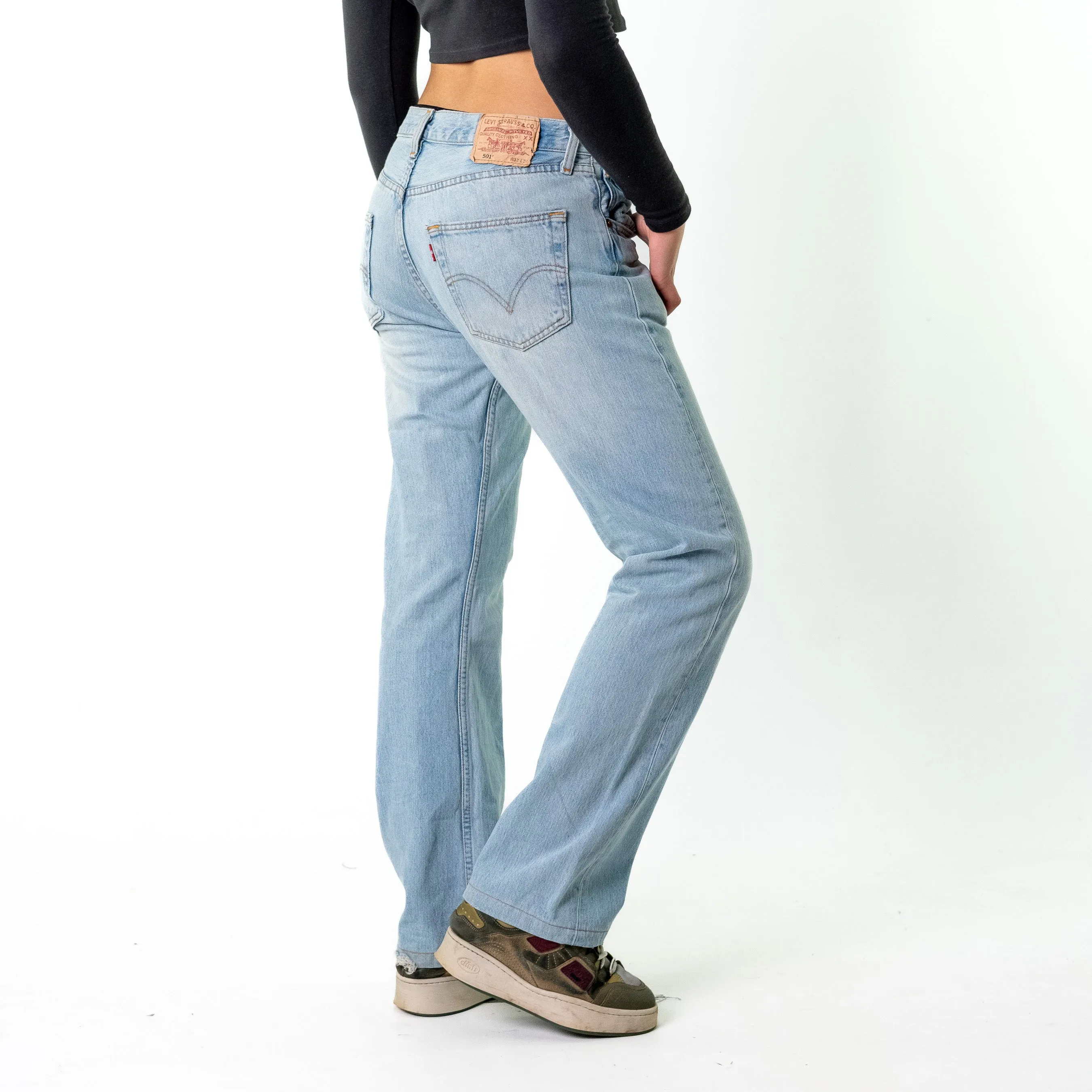 Blue Denim 90s Levi's 501 Cargo Skater Trousers Pants Jeans (32x32)