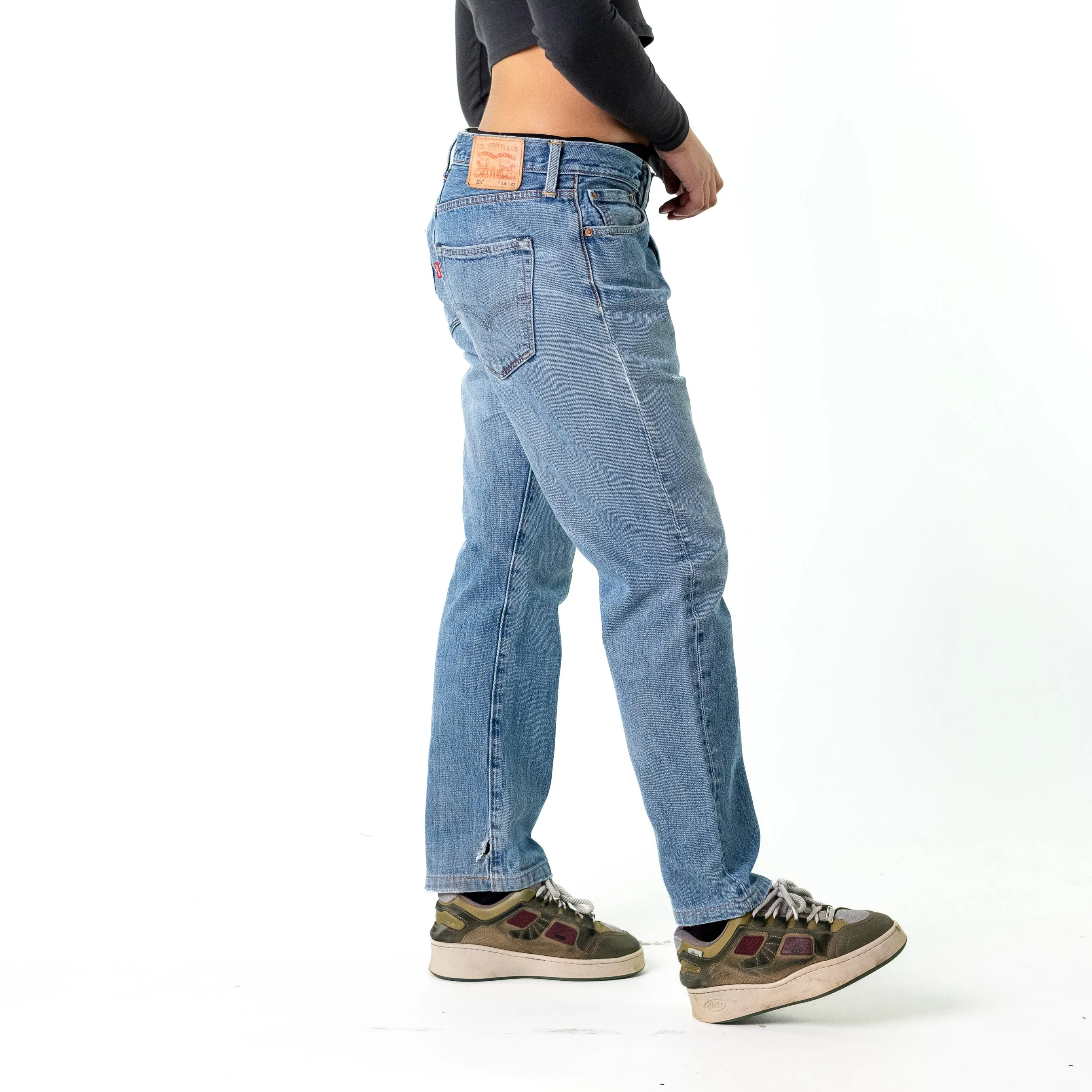 Blue Denim 90s Levi's 501 Cargo Skater Trousers Pants Jeans (34x32)