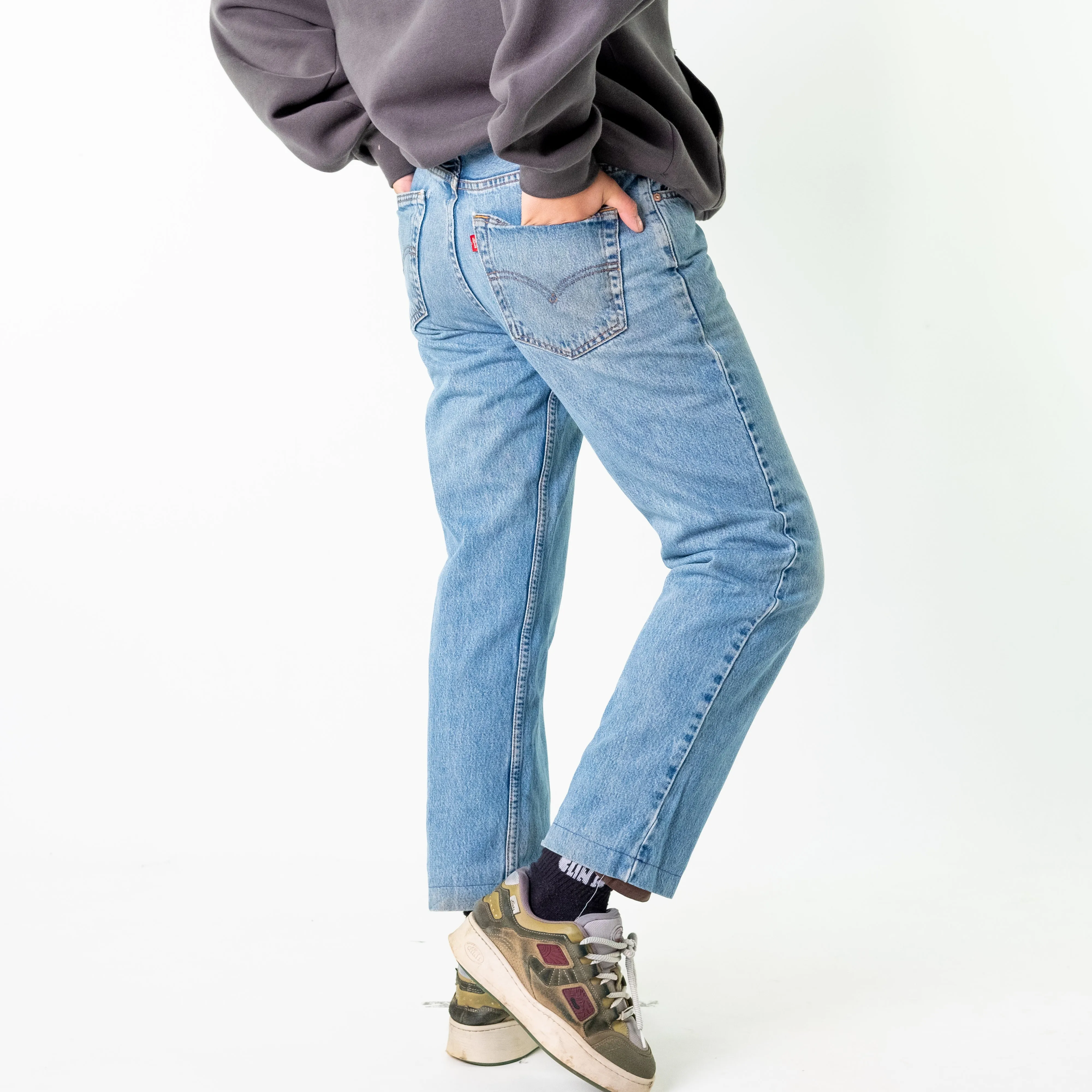 Blue Denim 90s Levi's 504 Cargo Skater Trousers Pants Jeans (34x29)