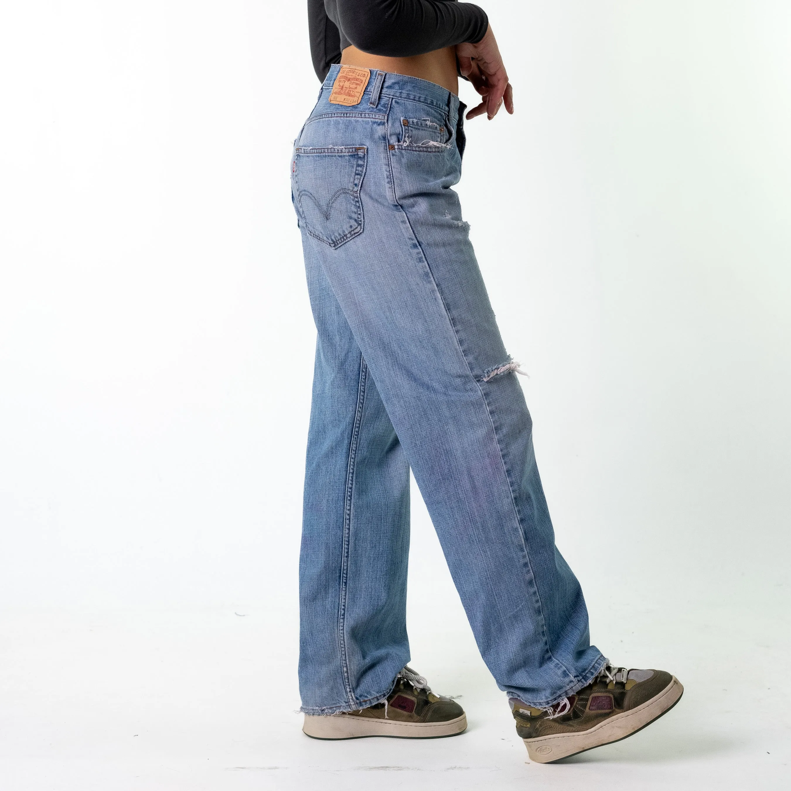 Blue Denim 90s Levi's 569 Cargo Skater Trousers Pants Jeans (30x34)