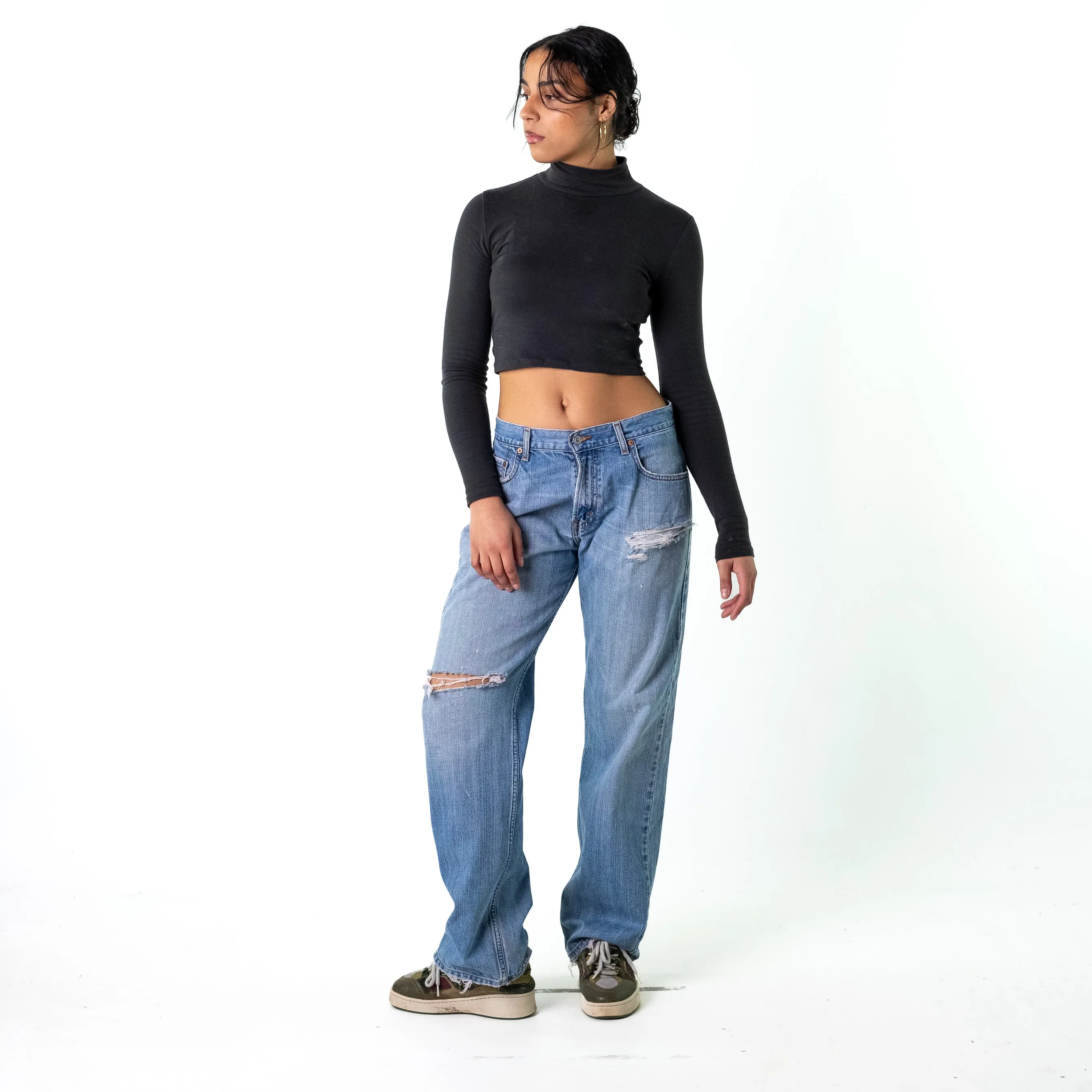 Blue Denim 90s Levi's 569 Cargo Skater Trousers Pants Jeans (30x34)