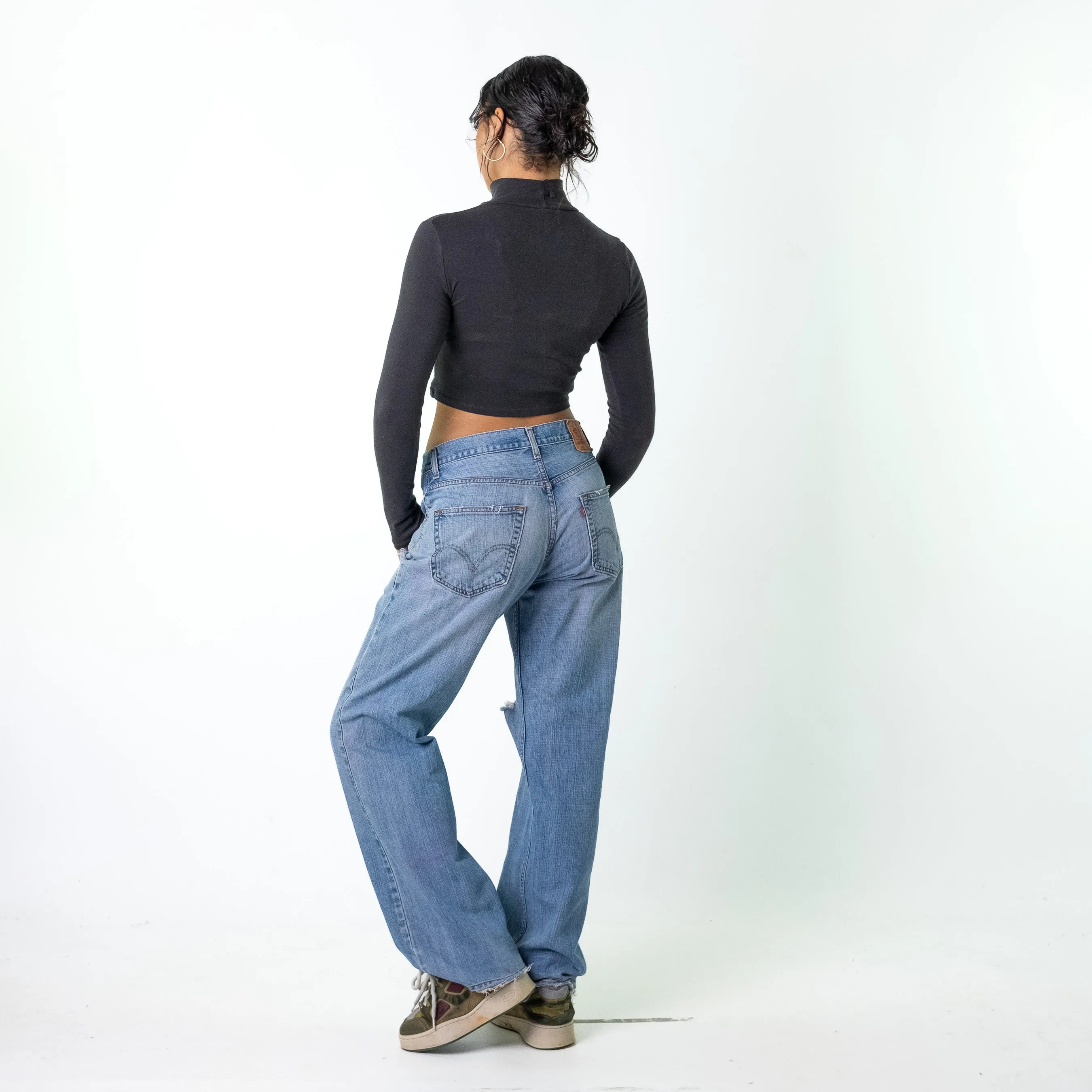 Blue Denim 90s Levi's 569 Cargo Skater Trousers Pants Jeans (30x34)