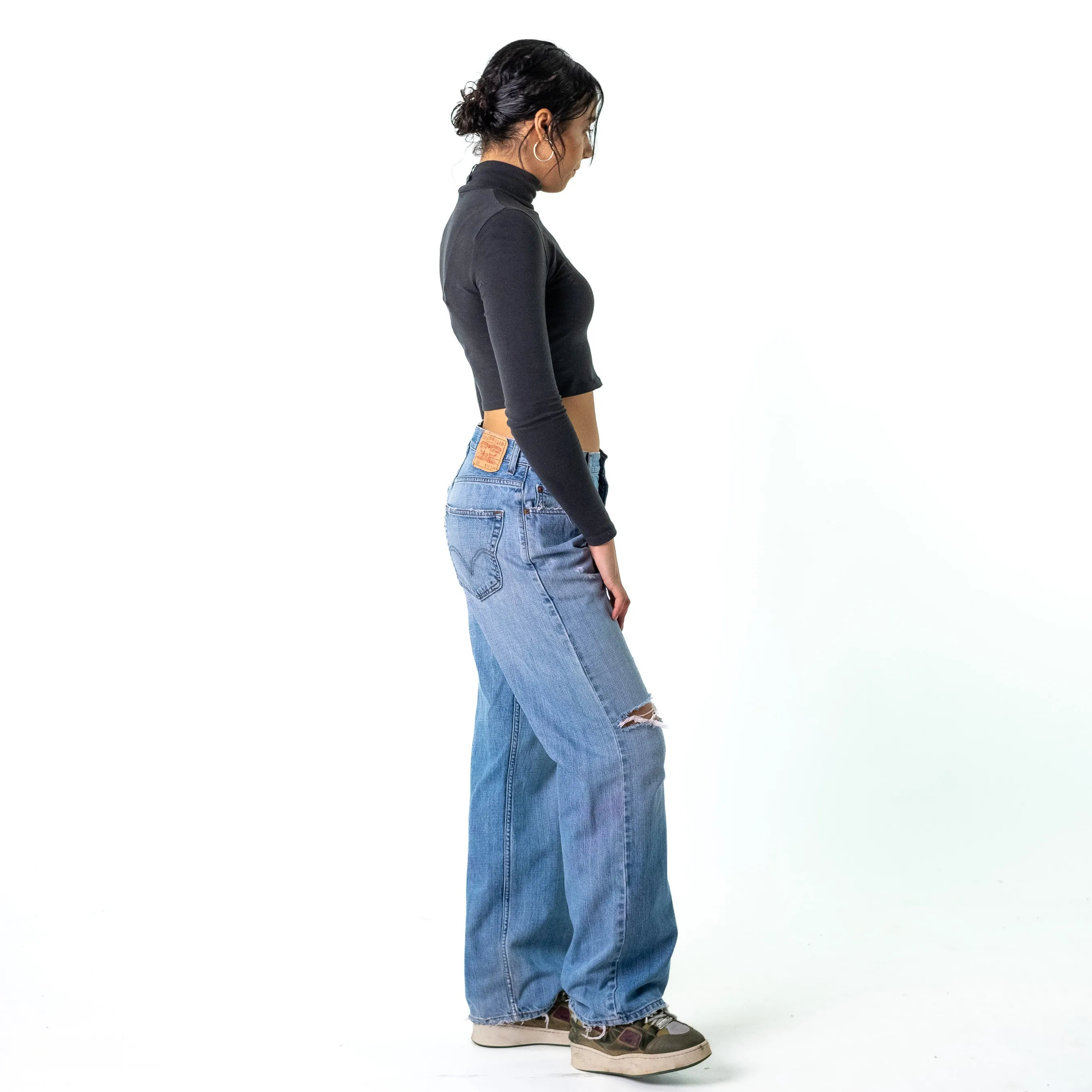 Blue Denim 90s Levi's 569 Cargo Skater Trousers Pants Jeans (30x34)