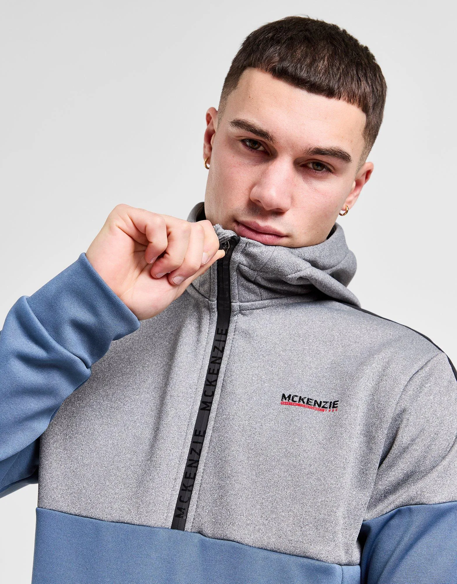 Blue McKenzie Krome Poly Fleece 1/4 Zip Hoodie - JD Sports 