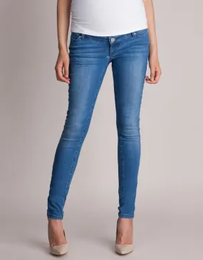 Blue Over Bump Slim Leg Maternity Jeans